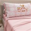 PETTI Artigiani Italiani - Lenzuola in Cotone con Federe in Stampa Digitale, Lenzuola Matrimoniali, Completo Letto Matrimoniale, Teddy Love Rosa, 100% Made in Italy