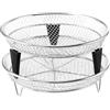 Generic Confezione da 2 impilabili per friggitrice ad aria da 4-6,5 l, in acciaio , 18 x 18 cm, 270 g con 4 piedini in silicone, cestello di ricambio per cottura a vapore per cottura al forno