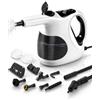 Huopueit Pulitore a Vapore Portatile 1200W, Riscaldamento in 5S, 3 Modalità | Serbatoio 400ml, ricarica continua, 105°C, comando a 1 tasto, senza detergenti, 10 accessori per Cucina, Bagno, Vetri e Auto