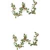 TOPBATHY 2 Pezzi Ramo Decorativo Natalizio con Bacche Rosse Rattan Simulato per Addobbi Festivi e Decorazioni da Te e Ufficio