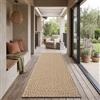 TT Home Tappeto Da Esterno Impermeabile Giardino Camera Da Letto Corridoio Aspetto Naturale Di Sisal Design Geometrico Boho, Dimensione:80x250 cm