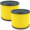 vhbw 2x filtro a pieghe piatte compatibile con Basic B-NT 1250/1, B-NT 1250 aspiratore - giallo
