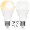 Klarlight LED E27 Lampadina con Sensore Crepuscolare, 12W Lampadina Crepuscolare da Esterno Bianca Calda 2700K 1000lm, Auto On/Off, Lampadine LED E27 per Corridoio, Giardino, Veranda, Patio, 2 Pezzis