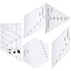 OVAQUIXI Righello da Lavoro per Toppe 5 Pezzi Trasparente per Cucito e Trapuntatura | Scale chiare per misurazioni accurate, set righelli da taglio, strumenti per quilting fai da te