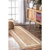 Vipanth Exports Tappeto di iuta per passatoia in iuta beige + linea bianca (60 x 240 cm)
