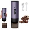 UEXEDO Macchina da caffè espresso elettrica,Macchina per caffè portatile,3 in 1 ricaricabile caffè espresso,Compatibile con caffè macinato e capsule,per ufficio campeggio escursionismo (viola)