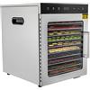 Bathrena Essiccatore Alimentare in Acciaio Inox a 10 Ripiani 800W con Timer Digitale 24 Ore, Temperatura Regolabile da 30 a 90 °C - Disidratatore Elettrico per Frutta e Alimenti