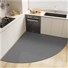 Generic Tappetino da cucina assorbente ad angolo lungo in diatomite, tappeto da cucina morbido lavabile per bagno e ingresso (grigio scuro, 80 x 80 cm)