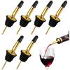 Generic Confezione da 10 beccucci per bottiglie di liquore, in acciaio inox, con tappo antipolvere in gomma, per bottiglie di vino e olio (oro, standard-C)
