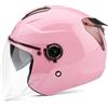 LIONCIANO Casco Per Adulti Con Doppia Visiera, Fibbia Di Sicurezza a 7 Paragrafi, Calotta In Abs Combinata Con Strato Tampone In Eps Per Fornire Una Migliore Protezione Alla Guida(Rosa,56-60CM)
