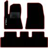 QUEMAR Tappetini Auto per Tesla Model 3 dal 2017, Bordo Rosso, 1 Ricamo | anche Highland / Kit Tappeti Moquette e Gomma su Misura / Set 2 Anteriori + 1 Post./Ricami e Colori Personalizzati