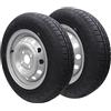 trailer parts4u Ruota completa 145/80R13 79N 4 x 100, cerchione per rimorchio auto, 4Jx13, pneumatici 145 80 R 13 (2 pezzi)