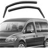 GEARMONSTER Deflettori per finestrini auto per VW Caddy 2005-2018, protezione dalla pioggia, deflettori integrati, deflettore del vento integrato, confezione da 2, nero