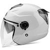 LIONCIANO Casco Per Adulti Con Doppia Visiera, Fibbia Di Sicurezza a 7 Paragrafi, Calotta In Abs Combinata Con Strato Tampone In Eps Per Fornire Una Migliore Protezione Alla Guida(Bianca,56-60CM)