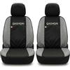 Auto Accessori Lupex Coprisedili Compatibili per Qashqai 2006-2021 J10 J11, Set Anteriori o Completo 12 Pezzi, in Policotone Traspirante (Nero - Grigio Chiaro, Coppia Anteriore)