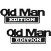 JiaHeHe Emblema Old Man Edition 3D adesivo per auto nero-bianco, metallo in lega di zinco autoadesivo, emblema auto divertente Old Man Edition per auto, camion, SUV, moto, targhetta resistente, set da 2 pezzi