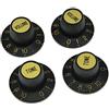 KAISH 4 manopole nere con tappo dorato per chitarra LP cappello da strega manopole per Epiphone Les Paul SG