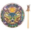 Generico Drum di sciamano spirituale - Drum di Design Design da 9 pollici per meditazione e guarigione | Percussione portatile per musica sciamana siberiana, riflessione cerimoniale, radura energetica, viaggio