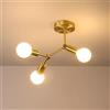 Comely Plafoniera SputniK Moderno, Oro 3 Luci E27 Lampadario Industriale