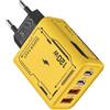 Xvilmaun Batteria di ricarica di tipo C, blocco di ricarica USB - 120 W USB + tipo C adattatore da parete con 4 porte - Protezione di sicurezza, caricabatterie da parete portatile multi-porta,