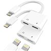 zoyuzan Adattatore per iPhone Jack Lightning 2 Pack Cuffie Microfono Dongle per Apple 14 13 12 11 Pro Max per iPad Mini Cavo AUX Caricabatteria da auto Accessori per cuffie Ricarica Audio Connettore