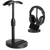 hehongshun Porta Cuffie Da Scrivania, Supporto Cuffie, Porta Cuffie Regolabile in Altezza 18-26 cm con Base Antiscivolo e Doppia Scanalatura per Telefono Tablet Nero