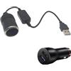 Generisch Convertitore da USB a Accendino, presa USB a auto, adattatore USB da 5 V a 12 V, controller cablato, adattatore accendino per auto
