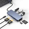 ARA INDIA 8 in 1 USB C Hub Docking Station HDMI Dual Display 4K a 60Hz, 2* Porta USB-A, 1* USB-C 2.0, 100W Power Delivery (PD), Adattatore multiporta per MacBook Pro/Air, Dell, Windows Laptop, SD/TF