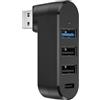 Goowafur Splitter porta USB per auto,Splitter porta USB 3.0 - Splitter USB per hub USB a 4 porte,Espansore multi porta USB Hub USB a 4 porte Splitter USB Espansore USB ruotabile per laptop, auto
