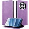CASAFUNY Custodia per Xiaomi Redmi Note 14 Pro 5G/ Redmi Note 14 Pro Plus 5G/ Poco X7 5G Cover a Libro Portafoglio in Pelle PU Protettiva Flip Caso Custodia, Viola