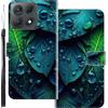 WUACYEAMING Custodia Compatibile con Motorola Edge 70 Max,con Slot Carte PU Pelle Portafoglio Libro Case Antiurto Bumper Motivo Magnetica Flip Protettiva Resistente foglia