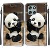 KENHONER Custodia per Motorola Moto G56 5G, Panda | Portafoglio Pelle PU, Magnetica, Resistente Agli Urti, Scomparto Carte Credito, Pieghevole, Flip Libro, Motivo