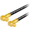 HB-DIGITAL HDTV - Cavo antenna in rame puro IEC a 5 schermature, max. 135 dB, coassiale, 2 connettori a compressione angolare a 90°, dorati, 1080p Full HD 3D UHD Ultra 4K, 1 m, spina presa, nero