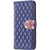 BLOTECH Custodia per Xiaomi POCO M8 5G Cover Blu Rombico Leather Case Shell Wallet PU Phone Portafoglio Rhinestone 3D Amorevole Tappo Bling Glitter Phone Cover per Xiaomi POCO M8 5G