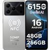 DOOGEESmart Note 56 Plus Smartphone Android 16, 48GB+256GB/TF 2TB Cellulari, 50MP+8MP, 6150mAh Telefono Cellulare, 6.56 90Hz Octa-Core Telefoni, Fingerprint/Face ID/4G Dual SIM/Widevine L1/NFC