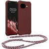 kwmobile Custodia Compatibile con Google Pixel 10a Cover - Back Case in Silicone TPU - Protezione Smartphone con Cordino - viola bordeaux