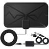 NASSMOSSE Antenna TV digitale HDTV Indoor DVB-T amplificato Freeview per canali locali Nero
