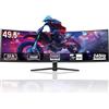 Gawfolk Monitor Gaming 49 Pollici Curvo Monitor 240Hz Ultrawide DQHD 5120x1440 1MS, FreeSync, 120% sRGB, 2x HDMI 2.1, PBP/PIP
