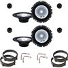 IPNOSIS Kit 8 Casse ALPINE SXE-1750S + SXE-1750S per Lancia Musa da 165mm con 2 Supporti Anteriori, 2 Posteriori e 4 Connettori