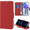 N NEWTOP Cover Compatibile con Samsung Galaxy A55 5G, HQ Lateral Custodia Libro Flip Chiusura Magnetica Portafoglio Simil Pelle Stand Protezione Completa Case TPU Anti Urto Guscio Base (Rosso)