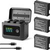 SYMIK Pacco da 3 Batterie e Caricabatterie per GoPro Hero 13 | Batteria Enduro 2100mAh con Custodia Ricarica Rapida 24W Tripla Slot, Hub Intelligente per Accessori GoPro Hero 13