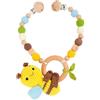 Ueiwffzo Catena per passeggino, per bambini, all'uncinetto, con ciondolo a forma di animale, giocattolo per bambini, per appendere in modo flessibile, in legno, giocattolo per bambini (api)