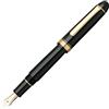 PLATINUM Penna stilografica giapponese #3776 Century Gold Trim Black in Nero M/Nero / 0,34-0,44 mm/Fatto a mano/penna in oro 14 kt/con confezione regalo