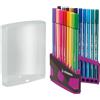 STABILO - Pennarello Premium - Pen 68 | Colorparade, Astuccio da 20, Antracite/Rosa, 20 colori assortiti