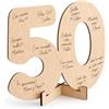 Olesea Numero in legno per 50° compleanno, donna, uomo, 50° anniversario, nozze d'oro, idee regalo, biglietto di auguri, decorazione madre padre (50)