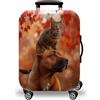 LNXSESN Copri Valigia Foglie Marroni Rosse Coprivaligia Elastica Copri Valigia Media Lavabile Anti-Graffio Luggage Cover con Cerniera Coprivaligia Media Riusabile Per 22-25 Pollici