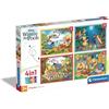 Winnie the pooh Clementoni supercolor puzzle 4in1 disney winnie the pooh - 1×12 + 1×16 + 1×20 + 1×24 pezzi, puzzle bambini 3 anni