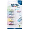 Giotto mini gomma pastel - confezione 5 minigomme colori pastello