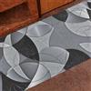 PETTI Artigiani Italiani - Tappeto Antiscivolo Lavabile, Tappeti Runner Cucina, Passatoia per Cucina, 50x280 cm, Disegno Geo Cerchio Nero Argento, 100% Made in Italy