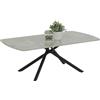Hela Tische, Fred - Tavolino da divano con piano in pietra, finitura marmo grigio, gambe a ragno in metallo nero, 120 x 68 x 45 cm